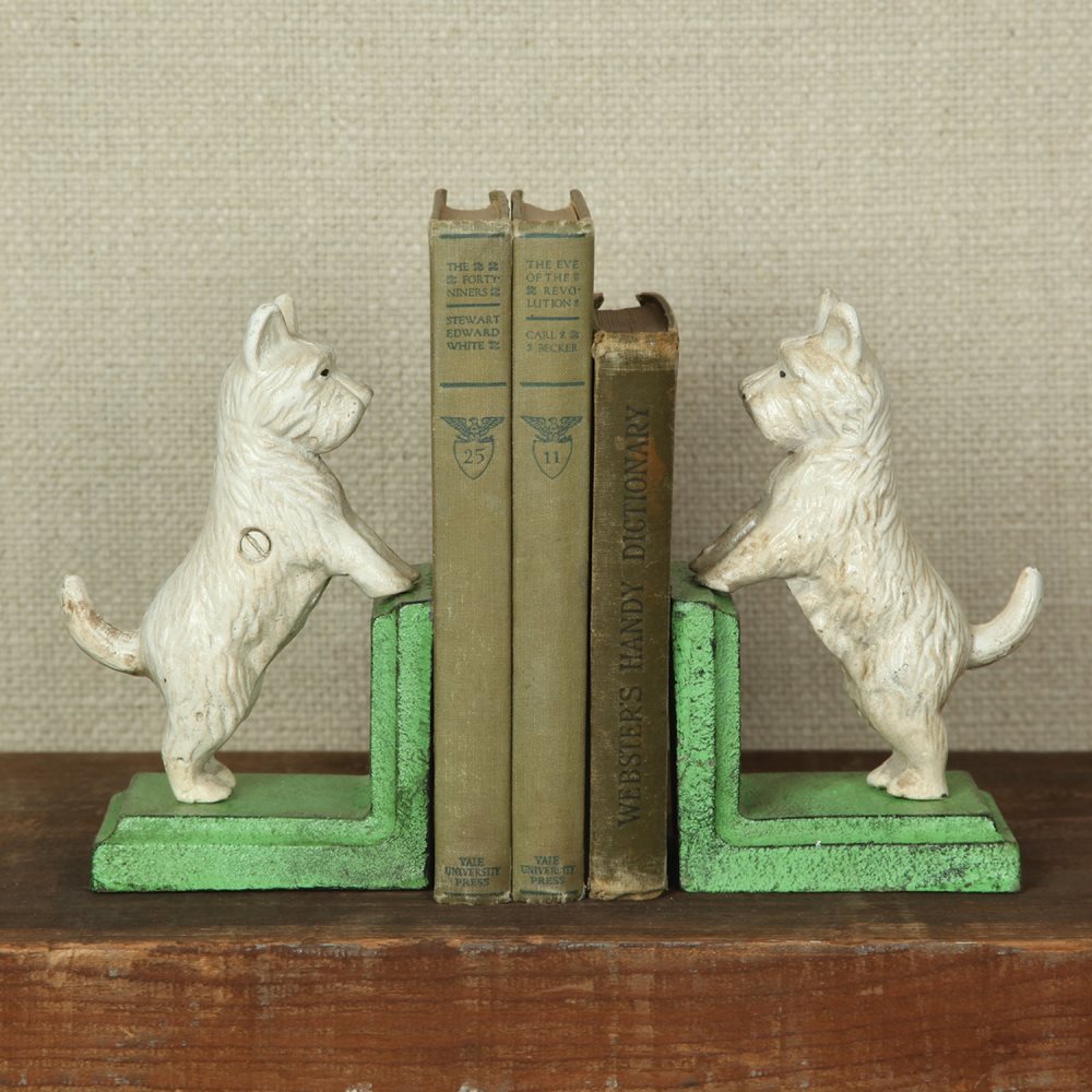 Standing Westie Bookend - Cast Iron - White