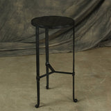 Savoy Iron & Stone Side Table - Black with Grey Stone