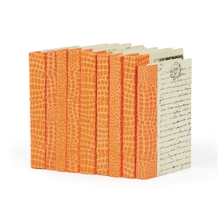 Linear Foot of Faux Croc Orange Books