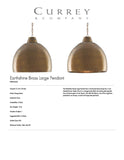 Earthshine Brass Large Pendant