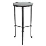 Savoy Iron & Stone Side Table - Black with Grey Stone