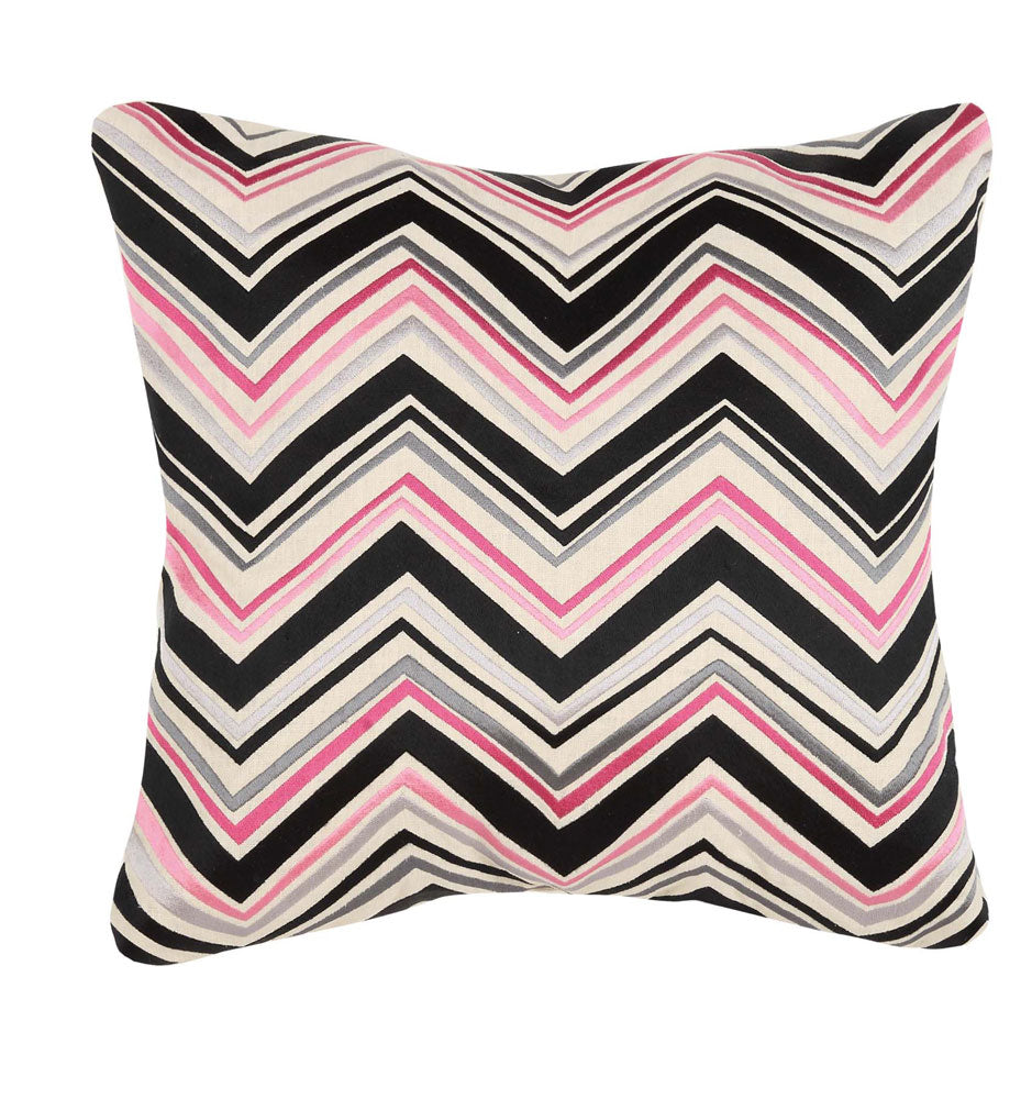 Lightning Embroidered Pillow - Pink