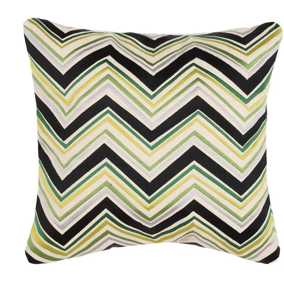 Lightning Embroidered Pillow - Green 