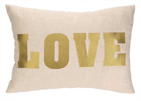 Golden Love Embroidered Pillow