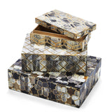Geometrics Chiseled Horn Boxes, Set of 3