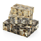 Geometrics Chiseled Horn Boxes, Set of 3