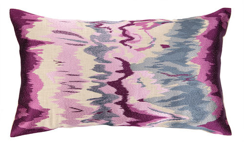 Seismograph Plum Embroidered Pillow