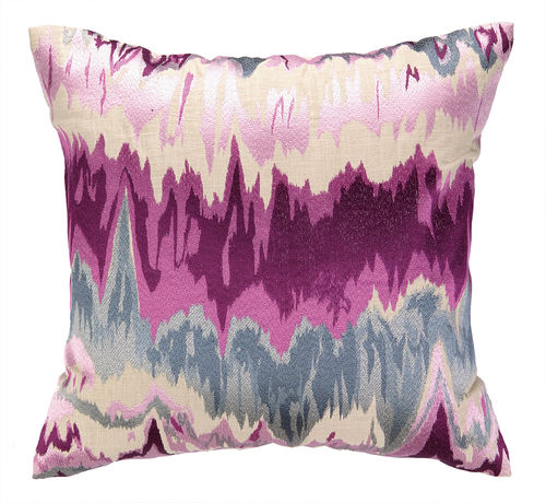 Seismograph Plum Embroidered Pillow