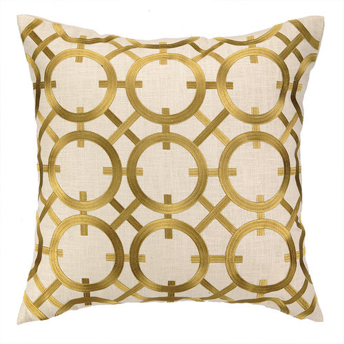 Parisian Lights Gold Embroidered Pillow