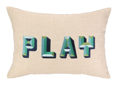 Play Embroidered Pillow