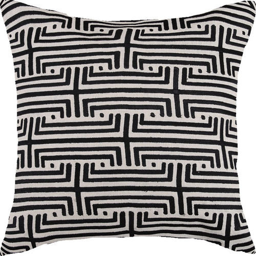 Labyrinth Graphite Embroidered Pillow
