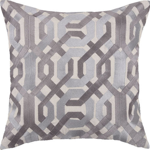 Galway Grey Embroidered Pillow
