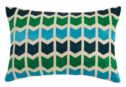 On Point Green/Multi Embroidered Pillow