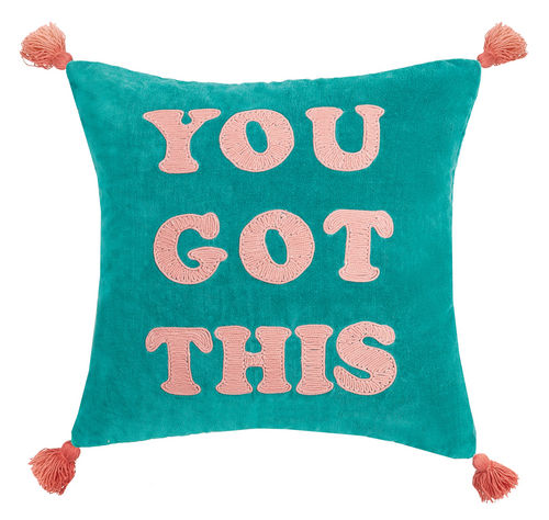 You Got This Tassels Embroidered Pillow