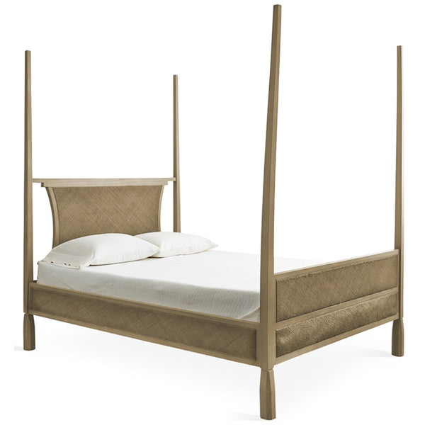 Caprice 4 Poster Queen Bed in Porcini