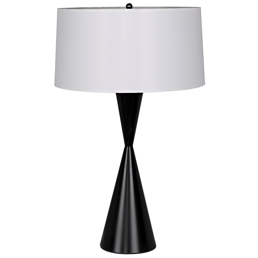 Noble Table Lamp with Shade, Black Metal
