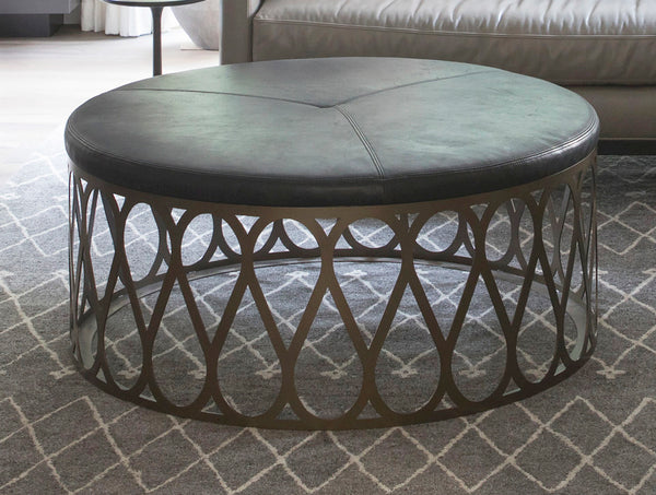 Leather Cocktail Ottoman